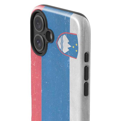 Slovenia Flag Distressed iPhone 16 Plus Impact Case
